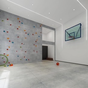 现代篮球室3D模型下载